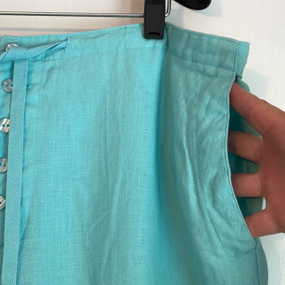 NEW Chadwick’s Turquoise Linen Drawstring Slacks 18W - Picture 3 of 6